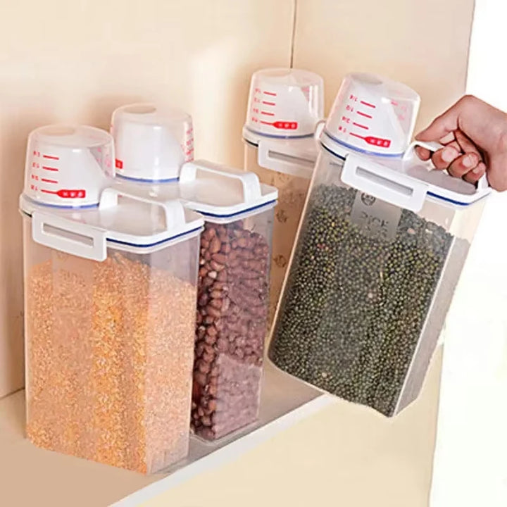 Moisture-Proof Grain Storage Jar Sealed Rice Bucket Pet Food Container 1pcs Or 3pcs Set Kitchen Storage Box for Dry Goods