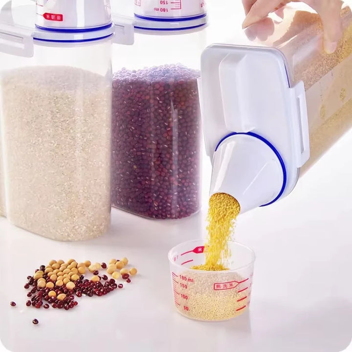 Moisture-Proof Grain Storage Jar Sealed Rice Bucket Pet Food Container 1pcs Or 3pcs Set Kitchen Storage Box for Dry Goods